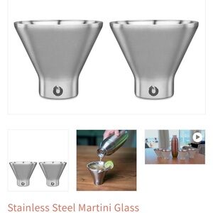 Snow Fox Stainless Steel Martini Glasses